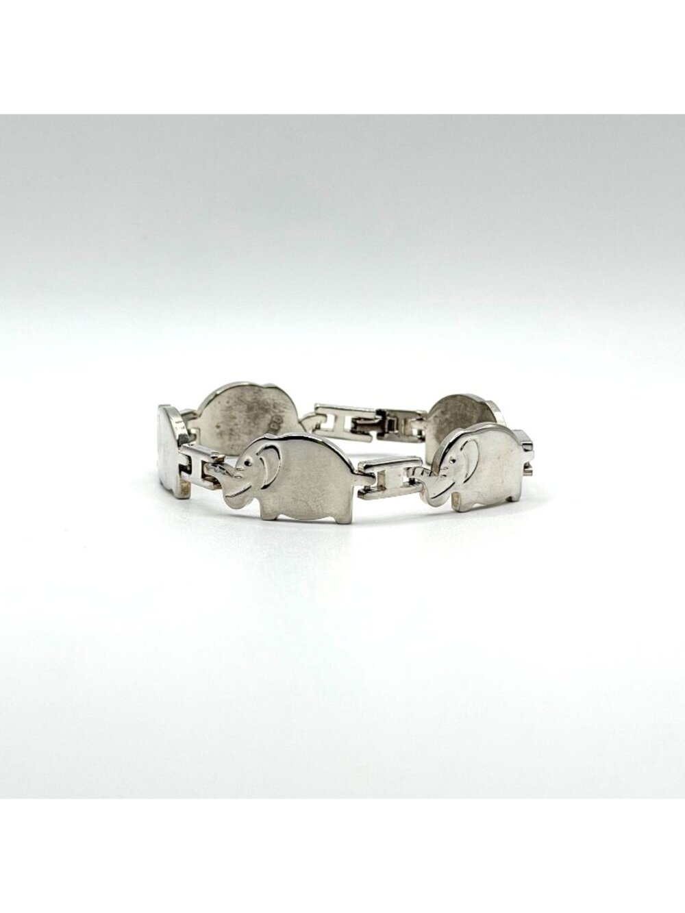 Vintage 925 Sterling Silver Elephant Parade Link Bracelet